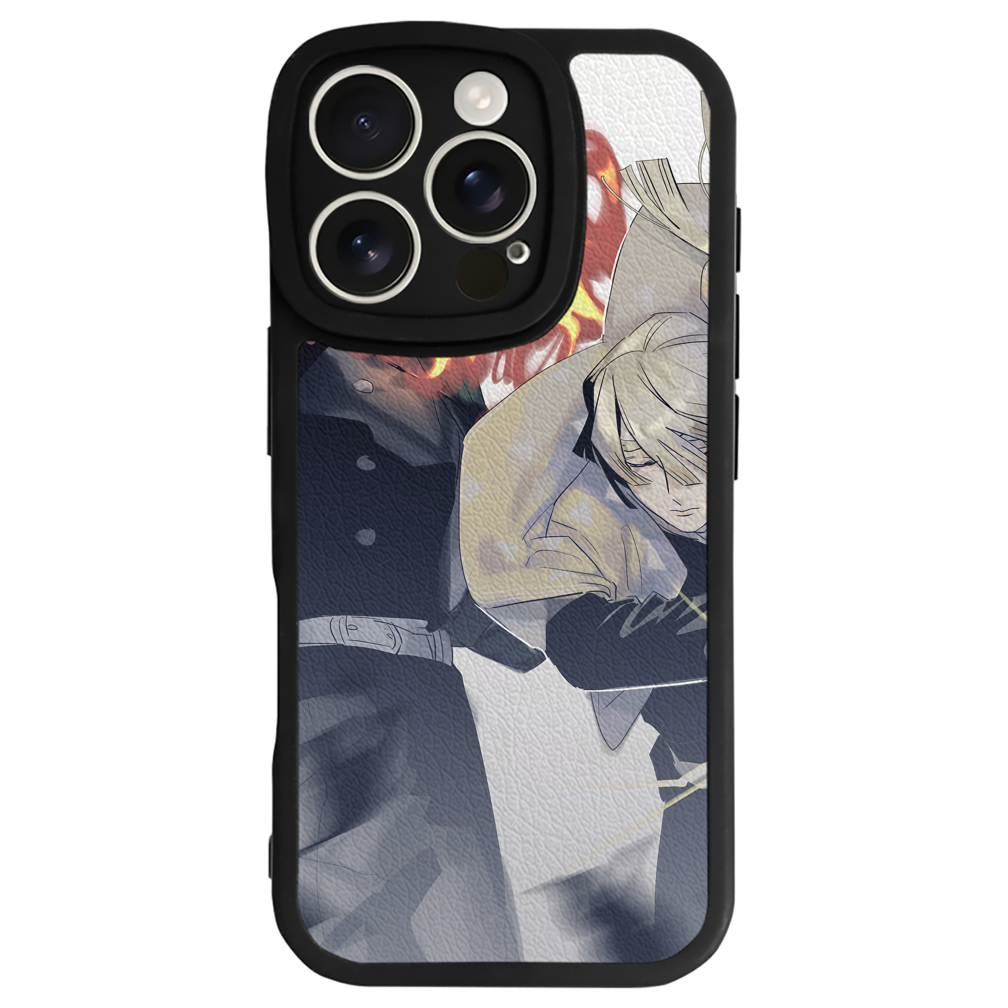 （画像用） 鬼滅の刃（きめつのやいば）竈門 炭治郎／かまど たんじろう Kamado Tanjirou 【iPhone 16シリーズ対応】シリコンスマホケース（レザー調） 材質：シリコン
